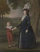 Ralph Earl Mrs. William Moseley (Laura Wolcott), (1761-1814) and her son Charles (1786-1815) oil painting artist
